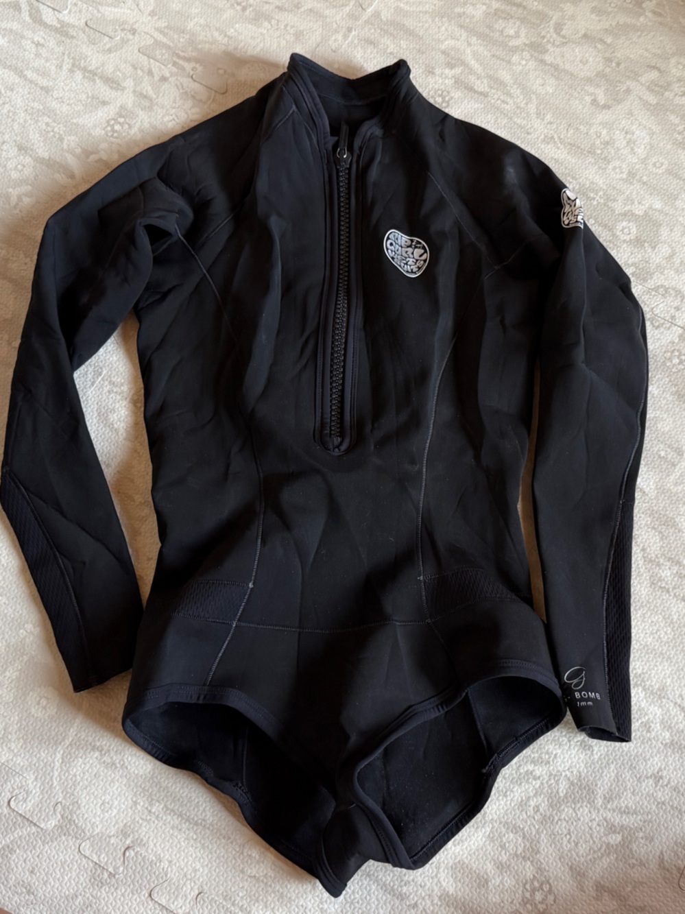 Rip Curl Womens G-Bomb 1mm Long Sleeve Hi Cut Shorty Wetsuit Sz 12
